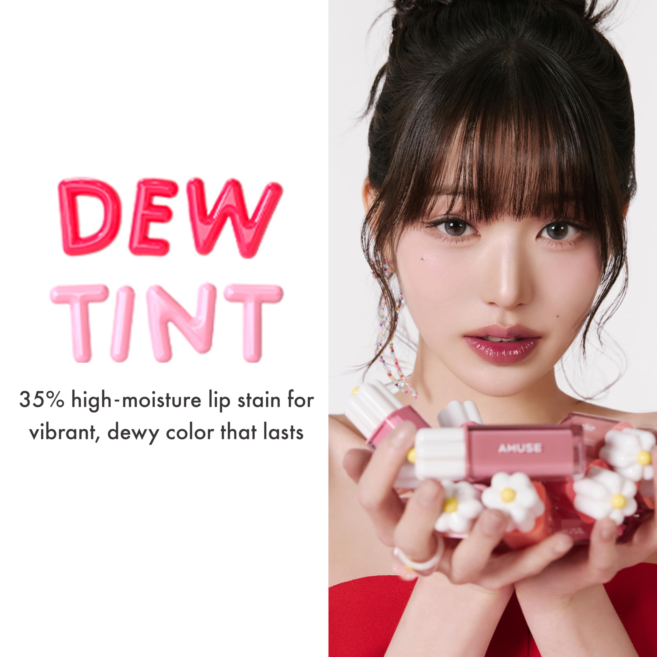 Amuse Seoul Daisy Flower Dew Tint texture close-up shows smooth glide.