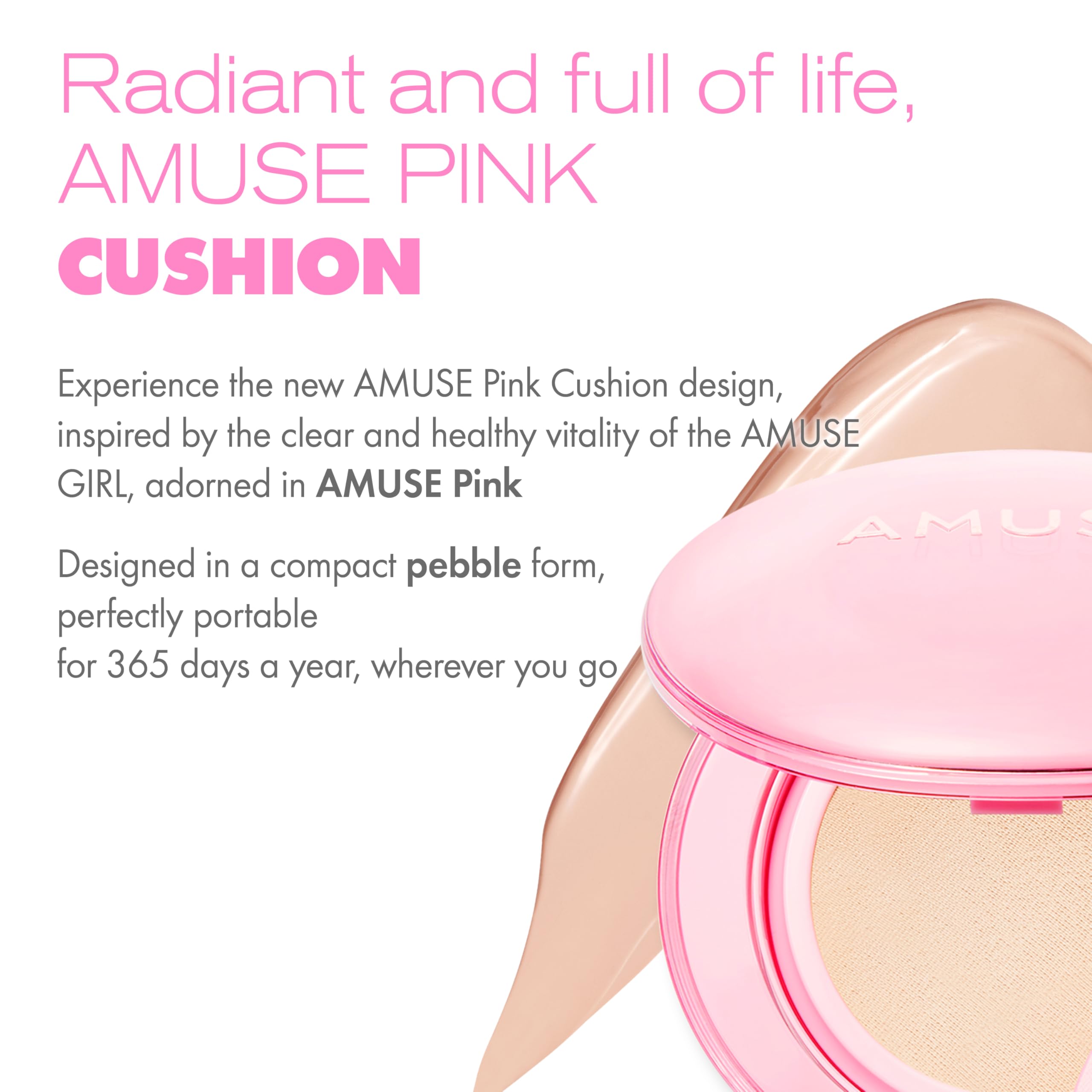 Amuse Seoul Dew Power cushion cooling effect suggesting refreshed skin feel.