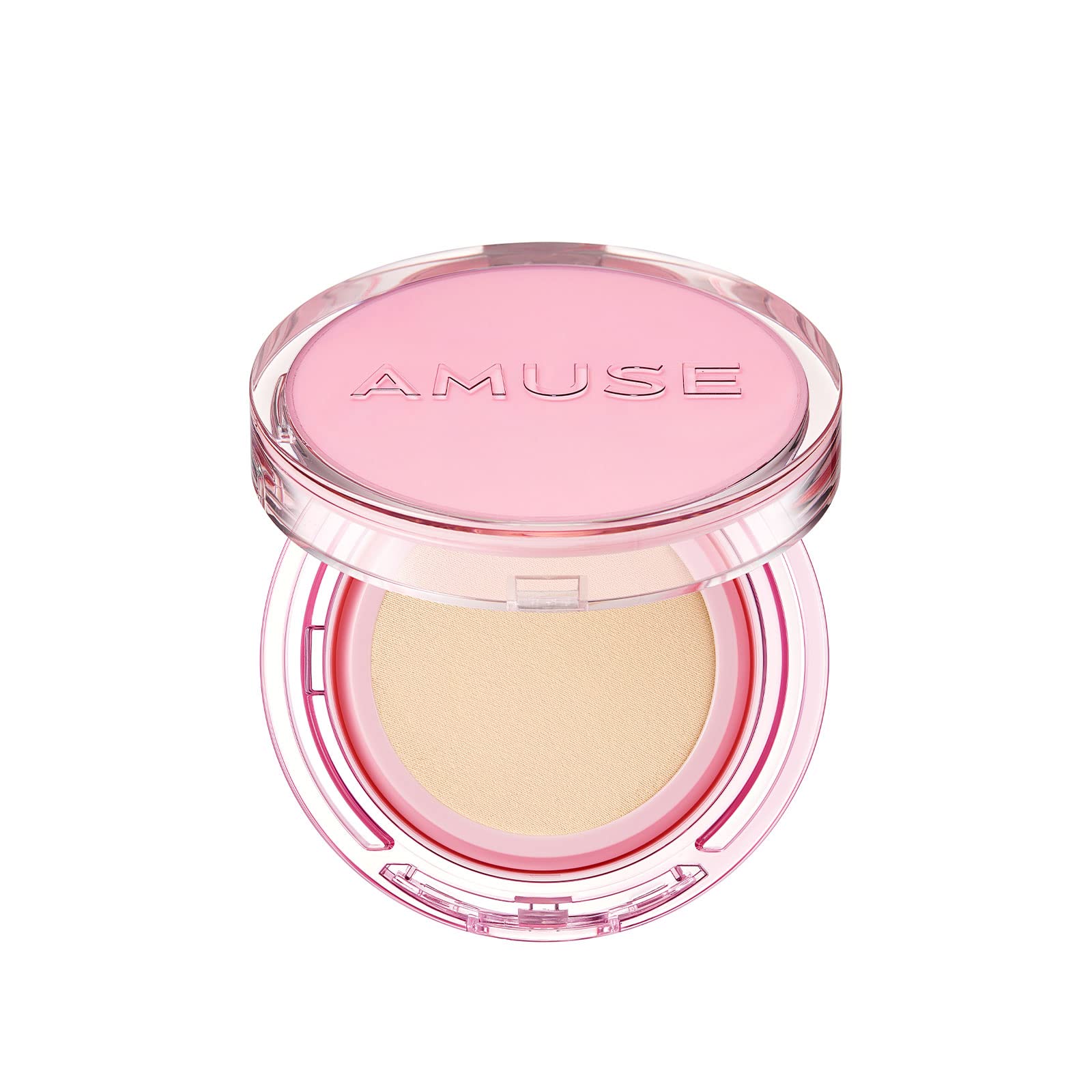 Amuse Seoul Dew Power cushion packaging open for easy on-the-go hydration and display.