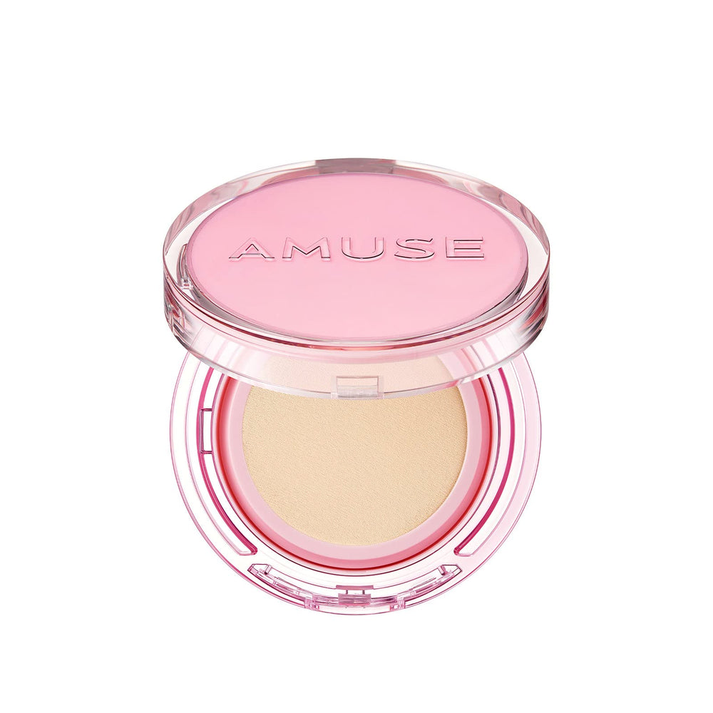 Amuse Seoul Dew Power cushion packaging open for easy on-the-go hydration and display.