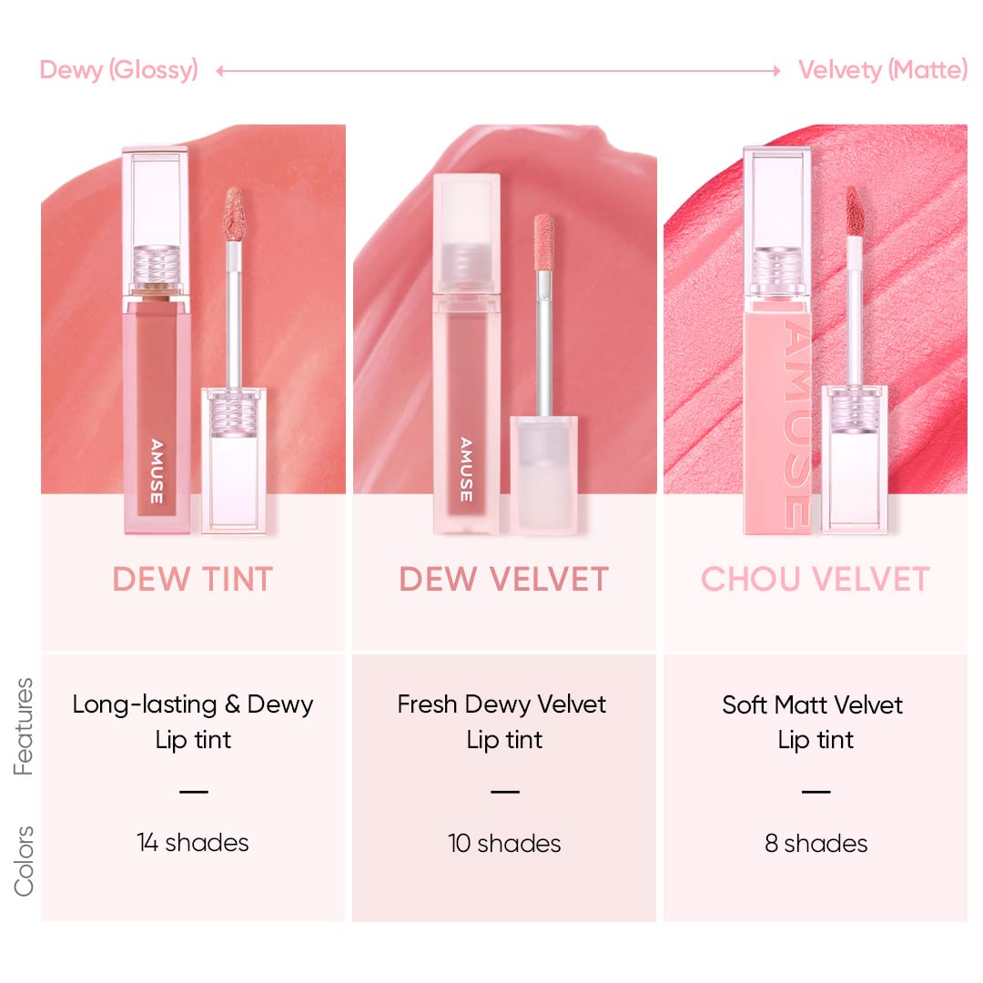 Amuse Seoul Dew Tint 06 Fig Dew soy-based ink packaging for sustainability.
