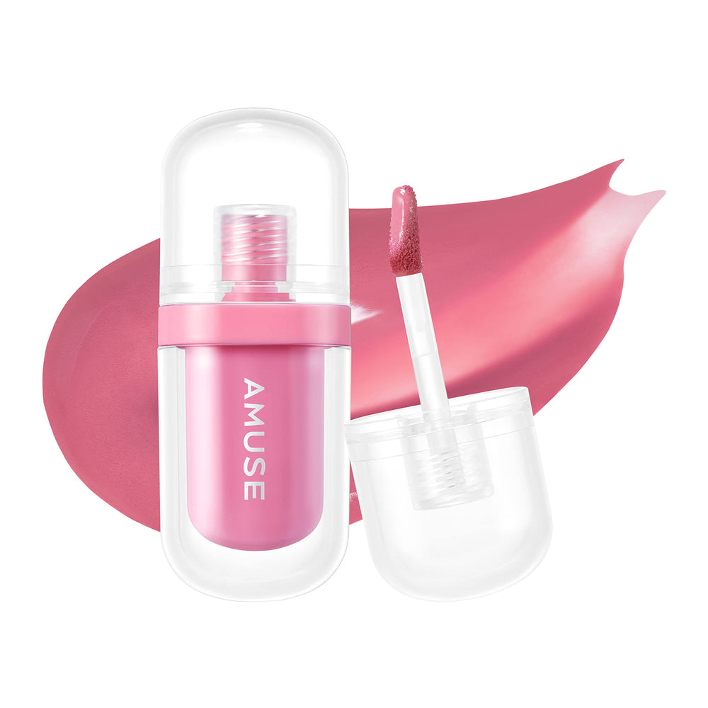 Amuse Seoul Jel-Fit Tint bottle close-up shows vibrant long-lasting color.