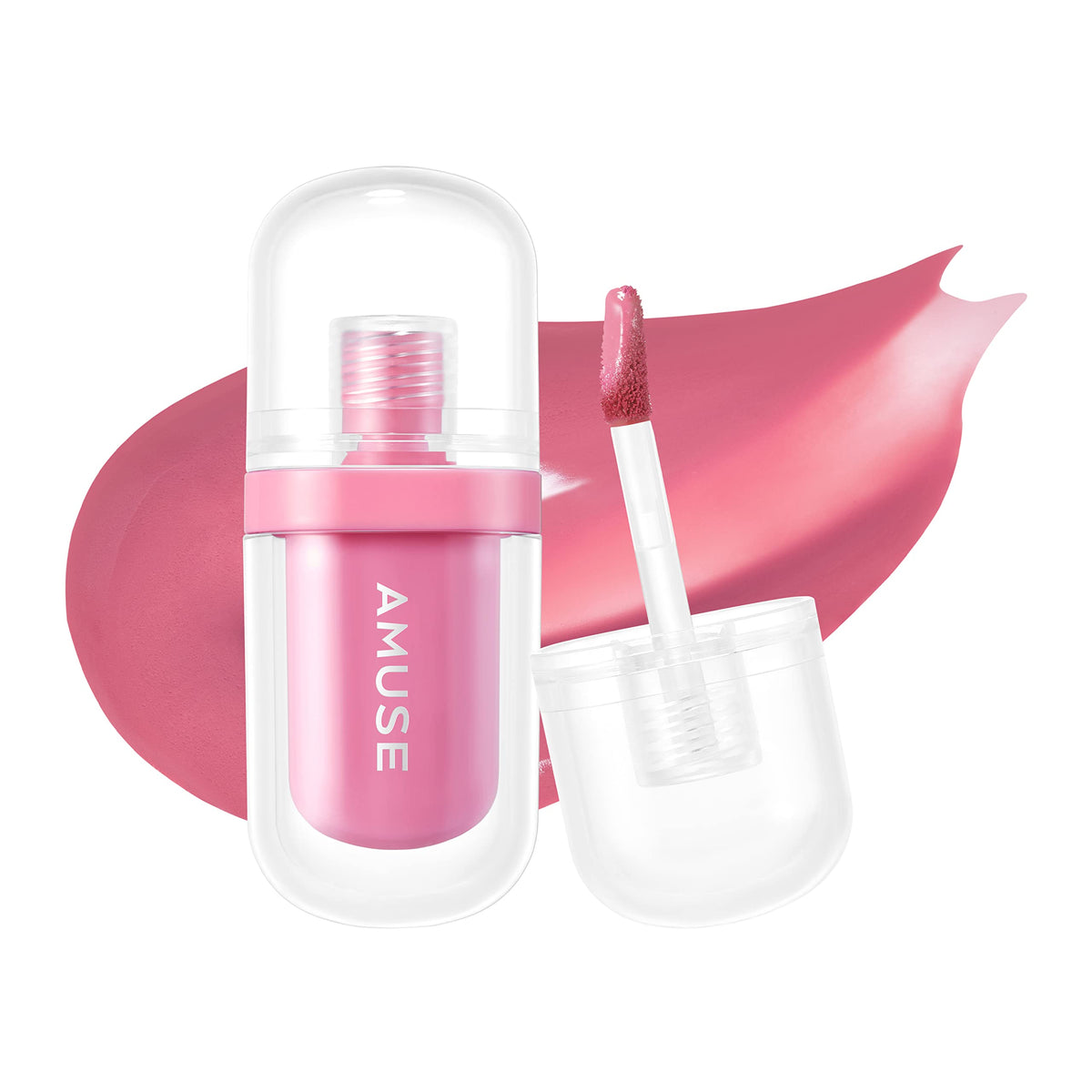 Amuse Seoul Jel-Fit Tint bottle close-up shows vibrant long-lasting color.