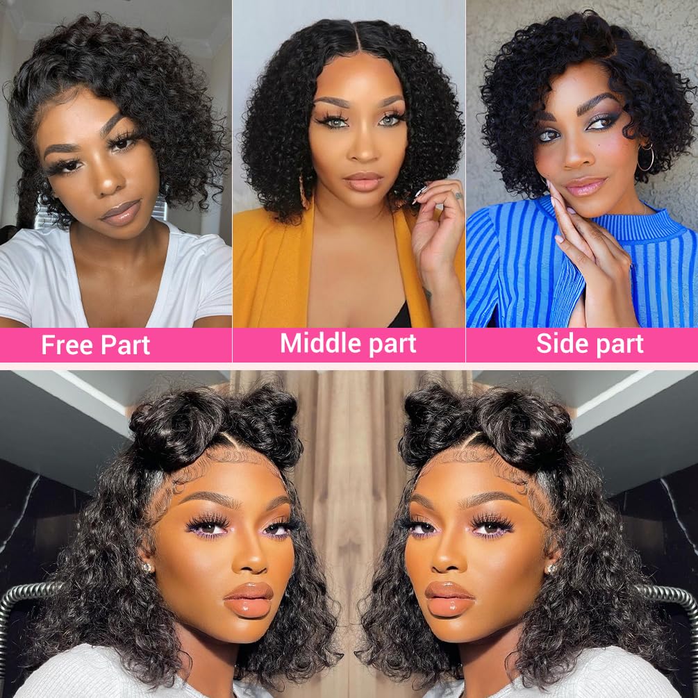 Amygirl lace front glueless bob wig in natural 1B shade