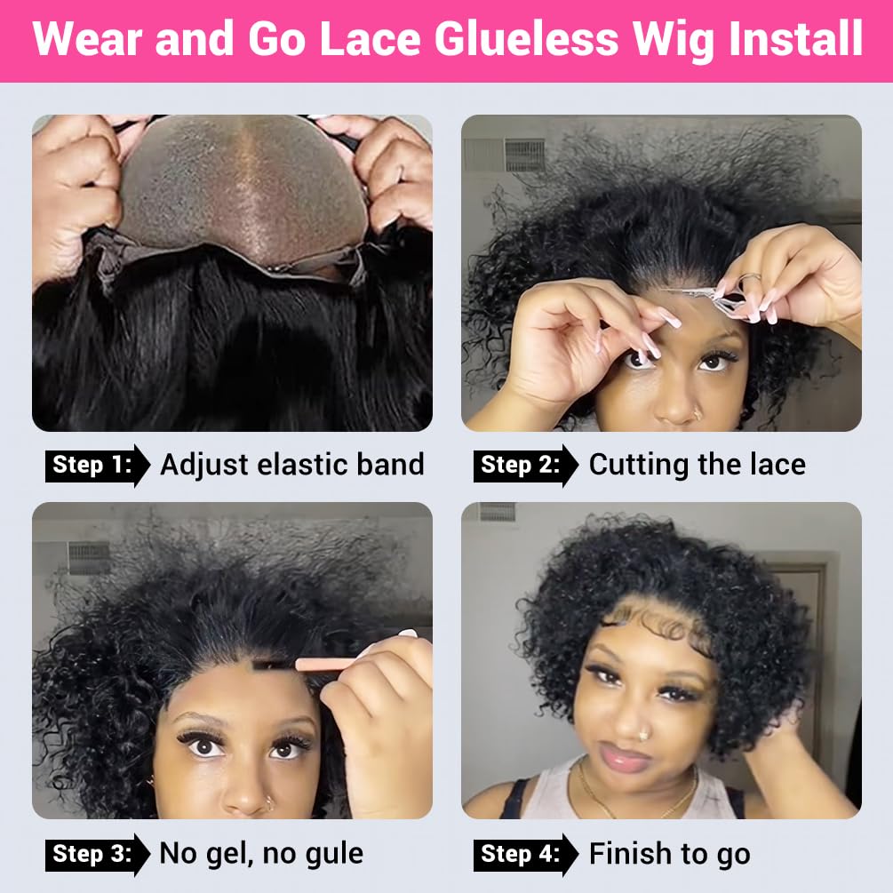 Amygirl wet and wavy 8-inch bob wig for versatile styling