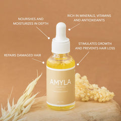 Close-up of serum texture with biotin-rich formula