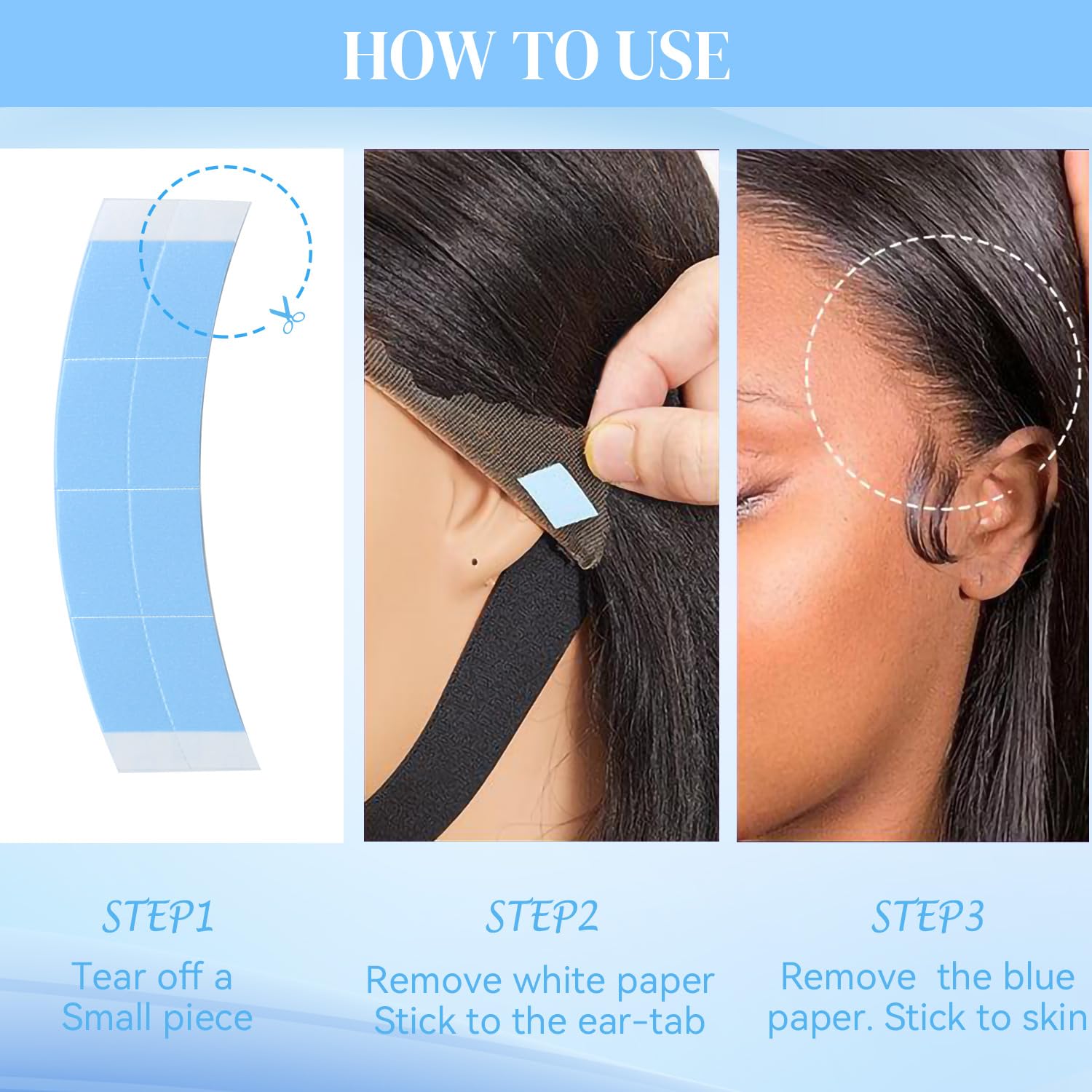 Amyqueen long-lasting wig tape lasts 3–5 weeks under varying conditions