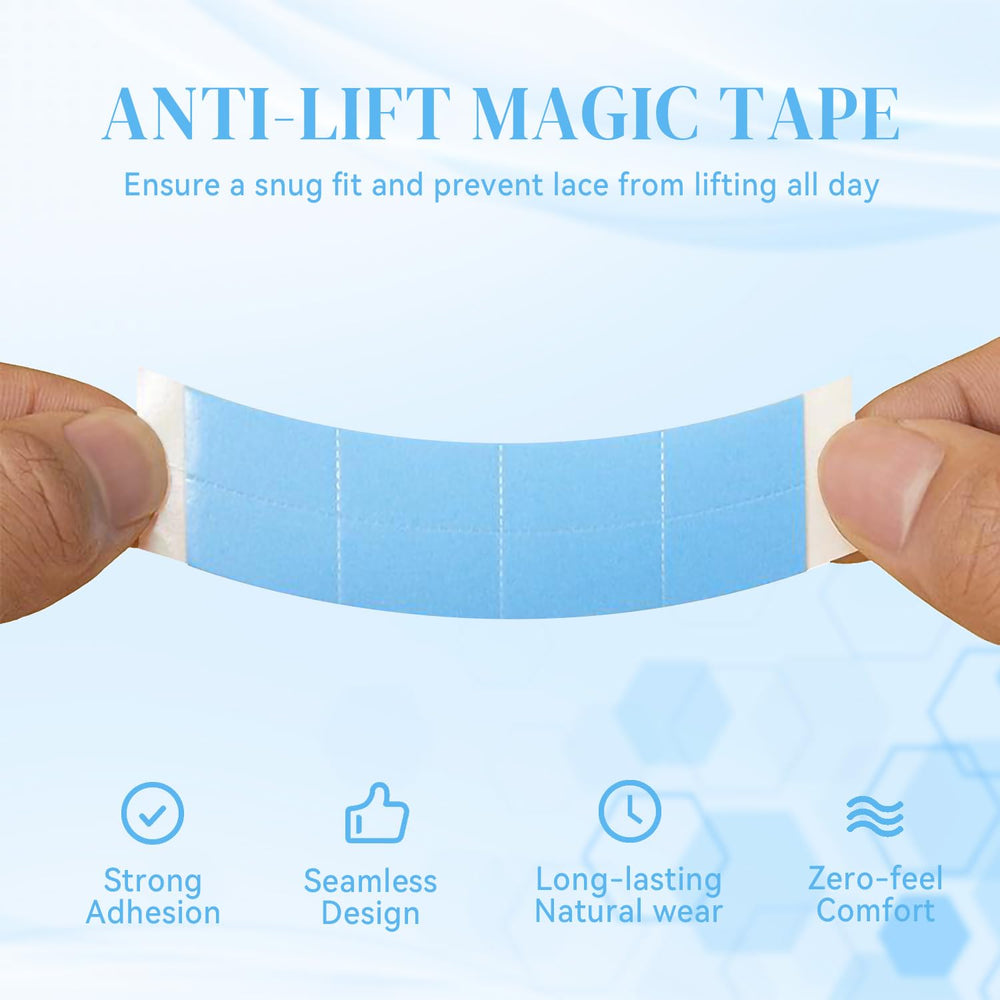Amyqueen blue waterproof double-sided wig tape for durable wear