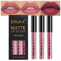 AMY'S DIARY 3Pcs matte rose-pink lipsticks swatches for versatile looks.