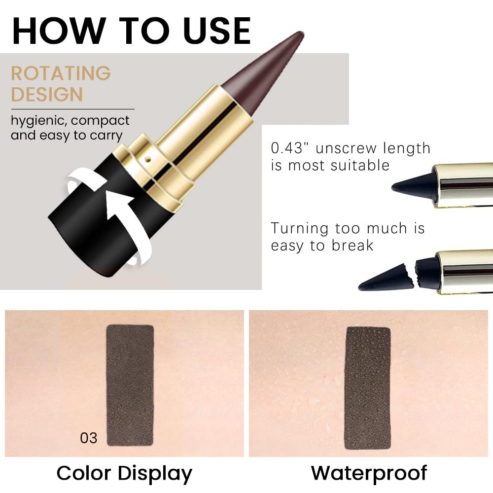 AMY'S DIARY brown gel eyeliner pencil multifunction use for eyes, lips, and brows