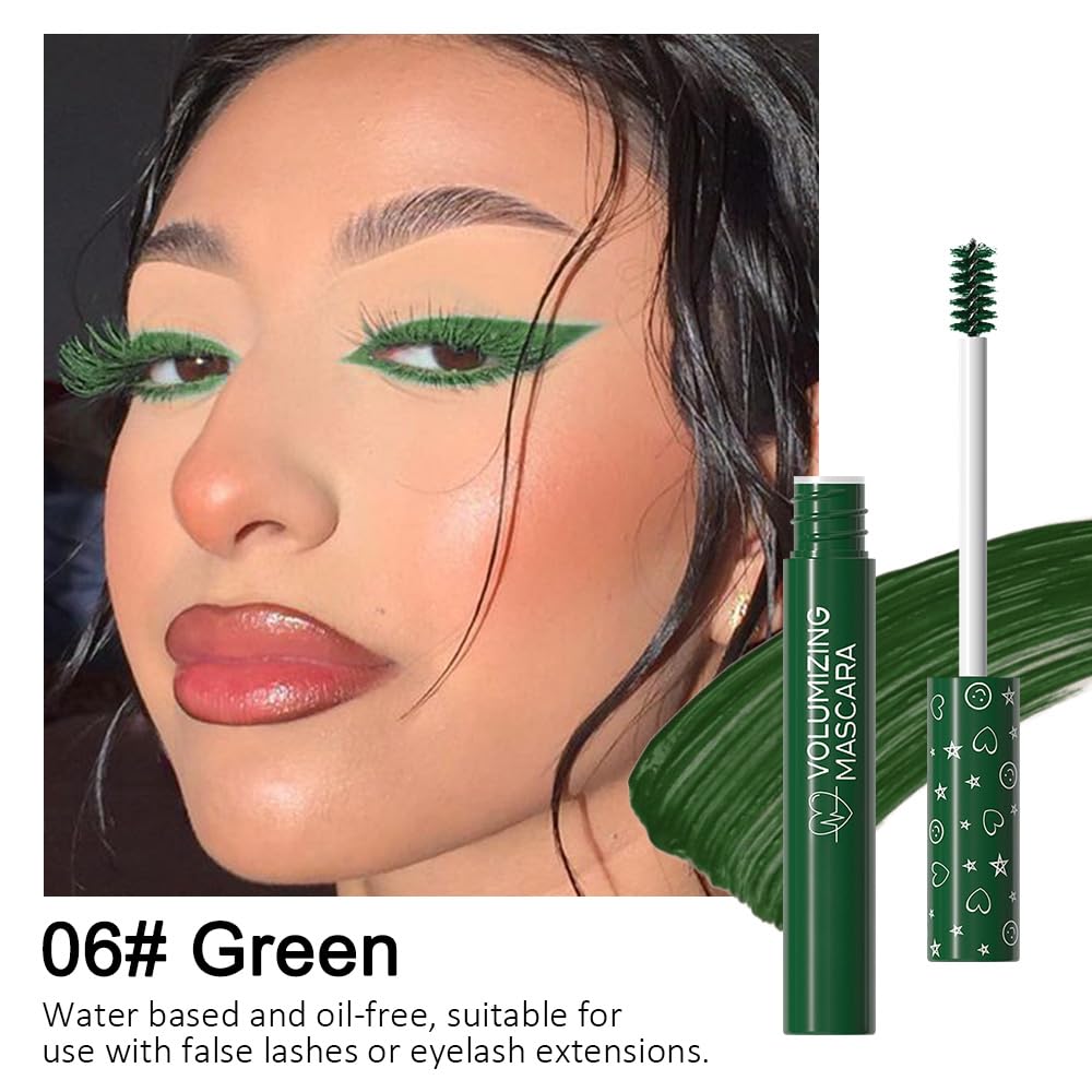 AMY'S DIARY Green EyeLashes Mascara wand lifts lashes from the root for dramatic length.