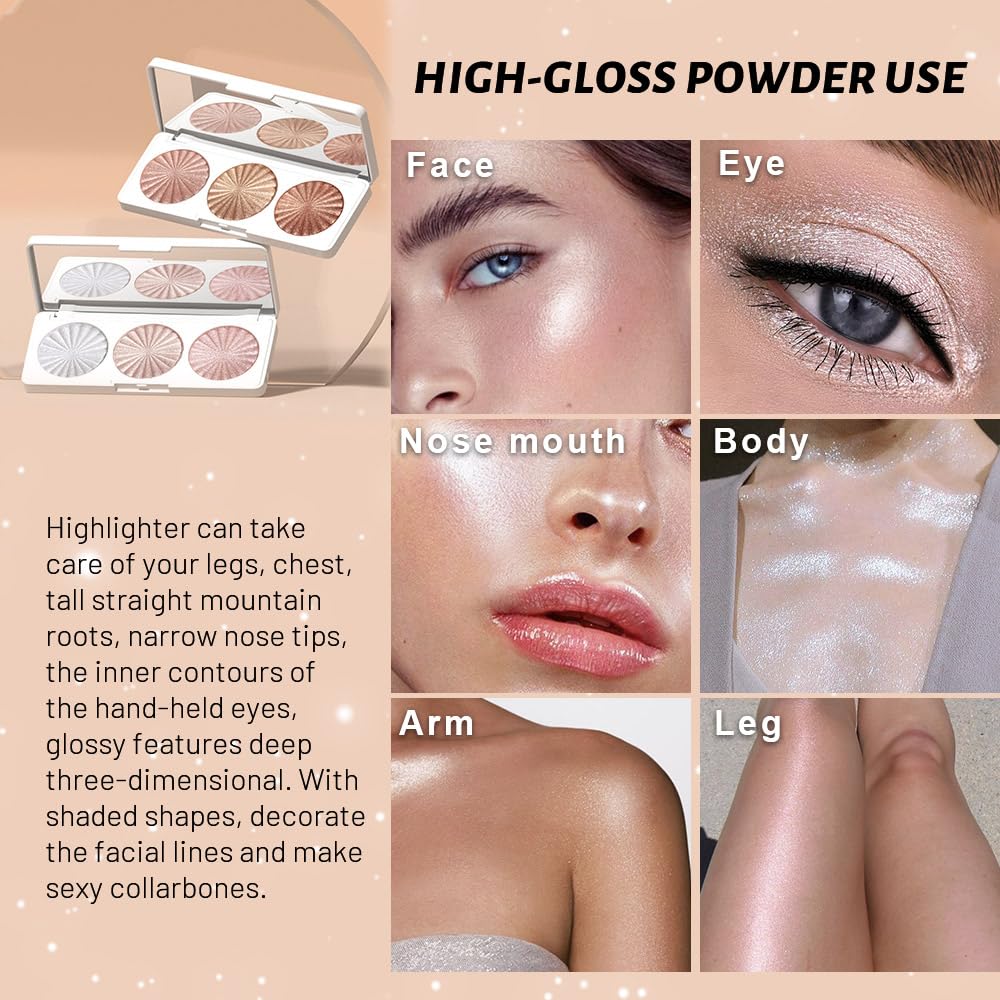 Amy's Diary shimmer powder close-up with glitter for lasting visual sparkle.
