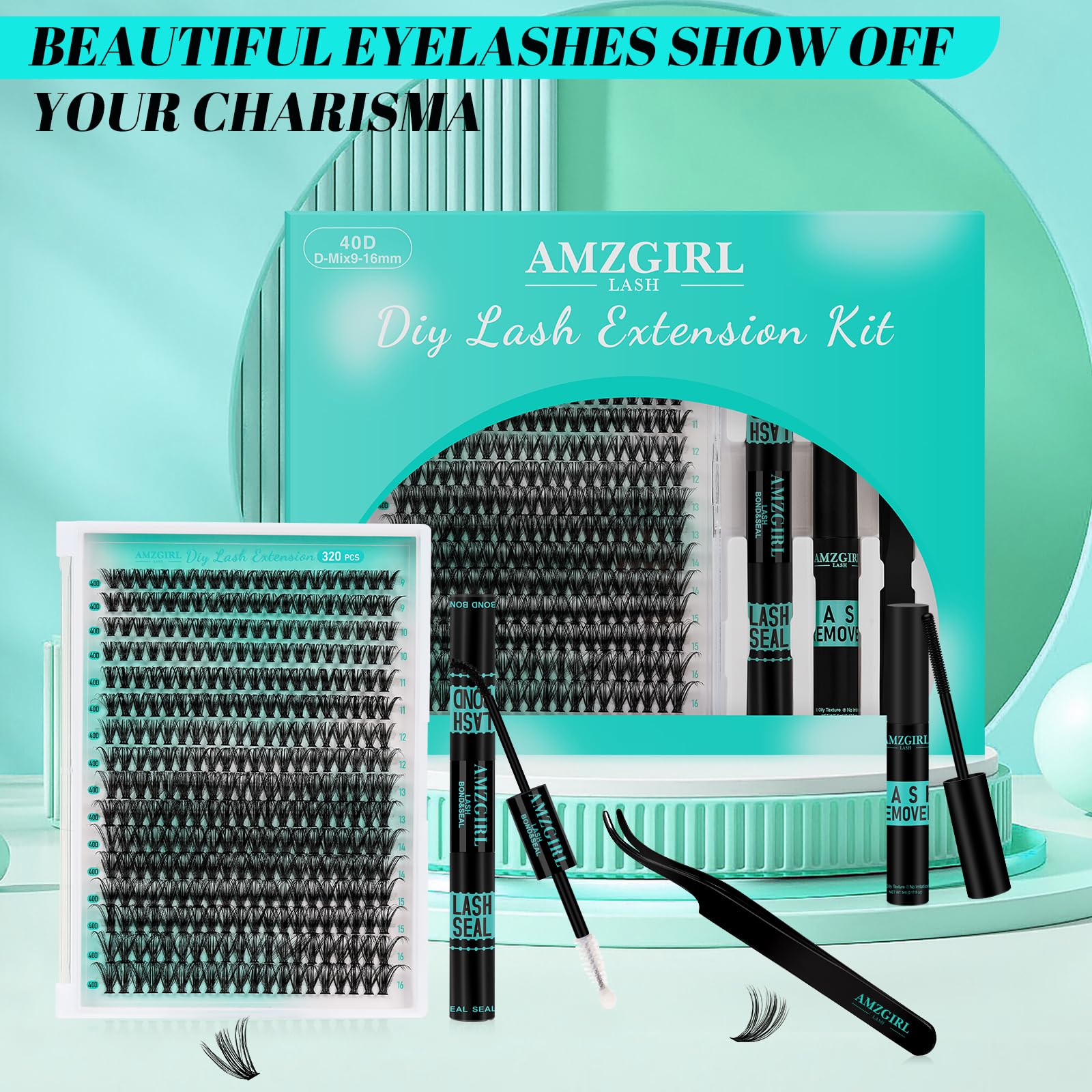 At-home lash application setup with clusters for easy styling.