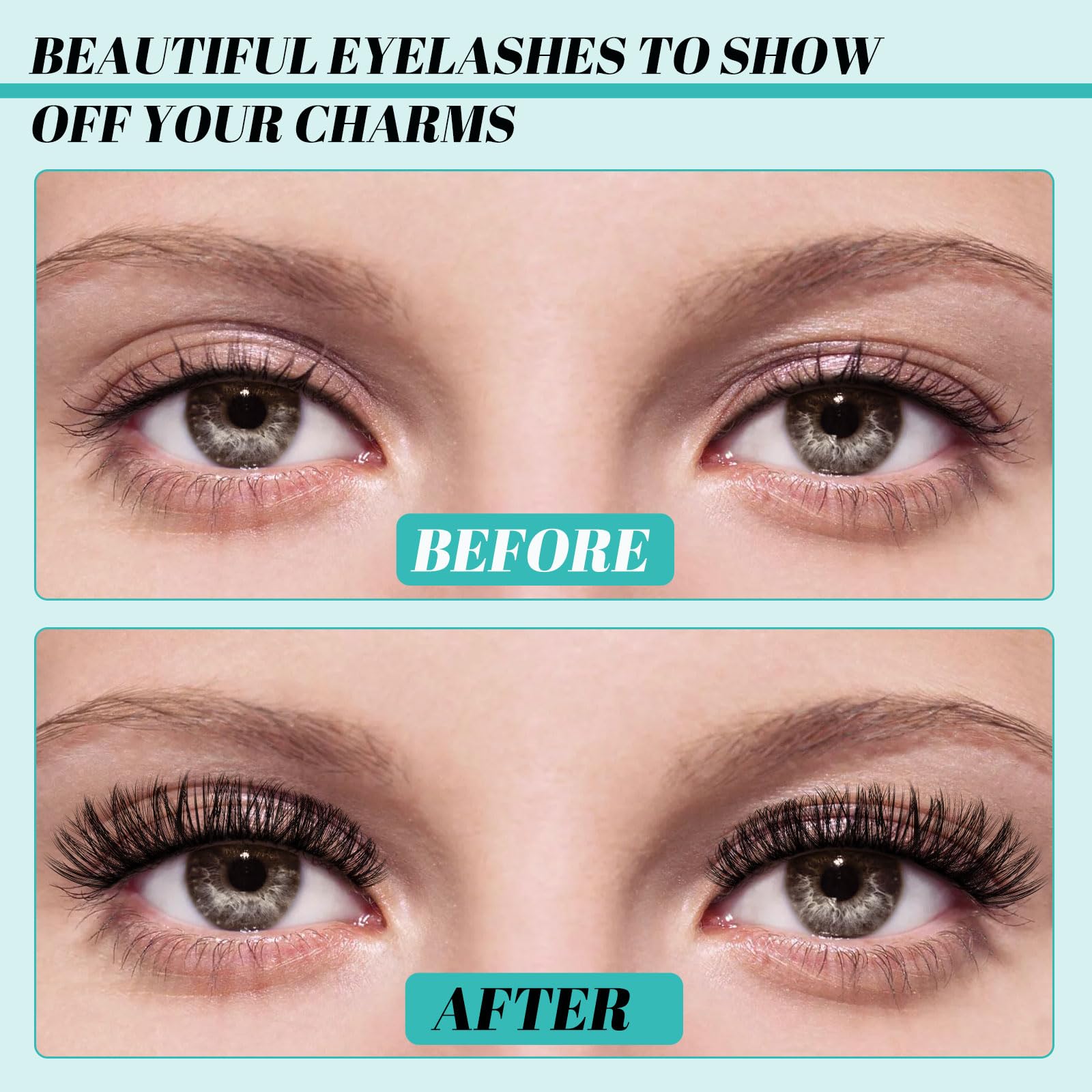 AMZGIRL cluster lashes application closeup for easy styling.