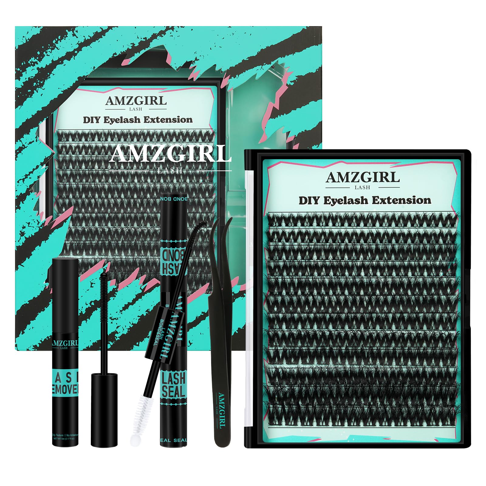 AMZGIRL LASH 144pcs clusters kit for versatile length options 10–18mm