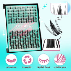 AMZGIRL LASH curved-head tweezers enable precise placement.