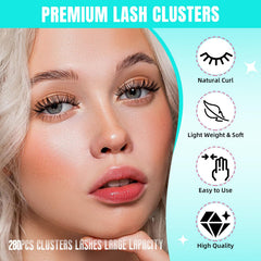AMZGIRL LASH 40D 10mm cluster lashes for DIY extensions