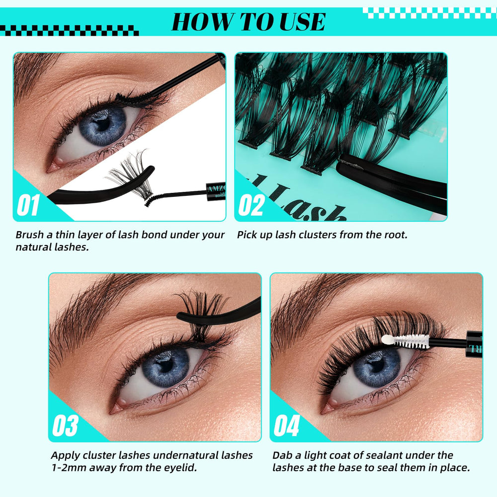 AMZGIRL LASH 60D and 80D clusters offer natural to fuller volume options