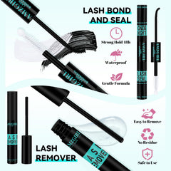 AMZGIRL LASH bond and seal bottles provide secure adhesion and longer wear.