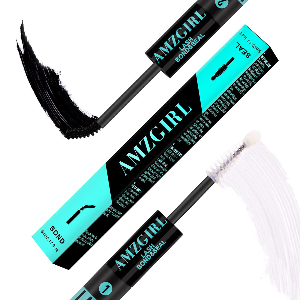 AMZGIRL LASH bond-seal 2in1 glue wand demonstrates precise application for lasting clusters