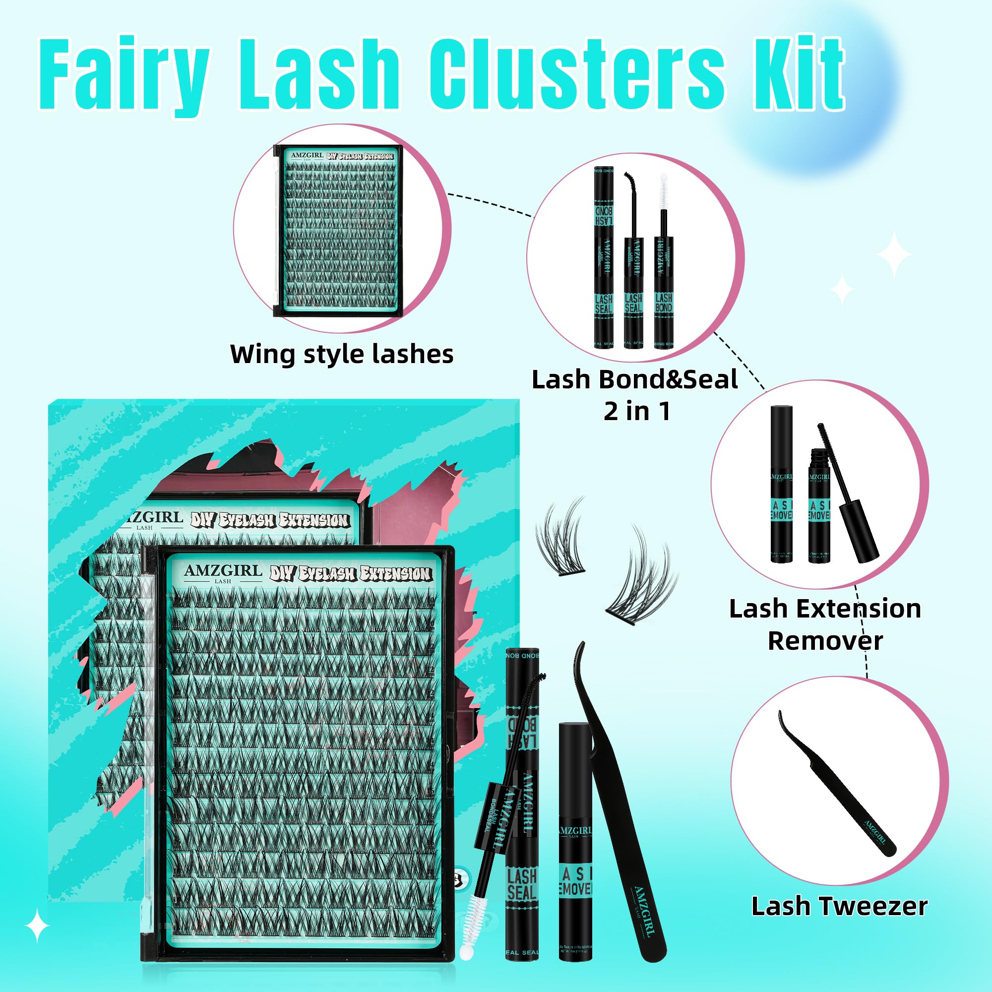 AMZGIRL LASH bond and seal closeup highlighting long-lasting hold for day-to-night wear.