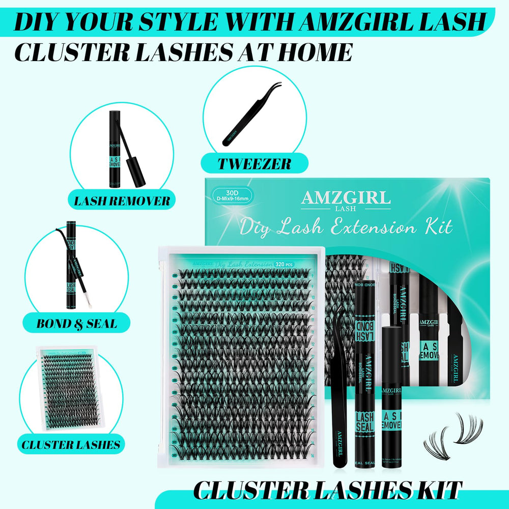 AMZGIRL LASH waterproof bond and seal for long-lasting cluster eye lashes.