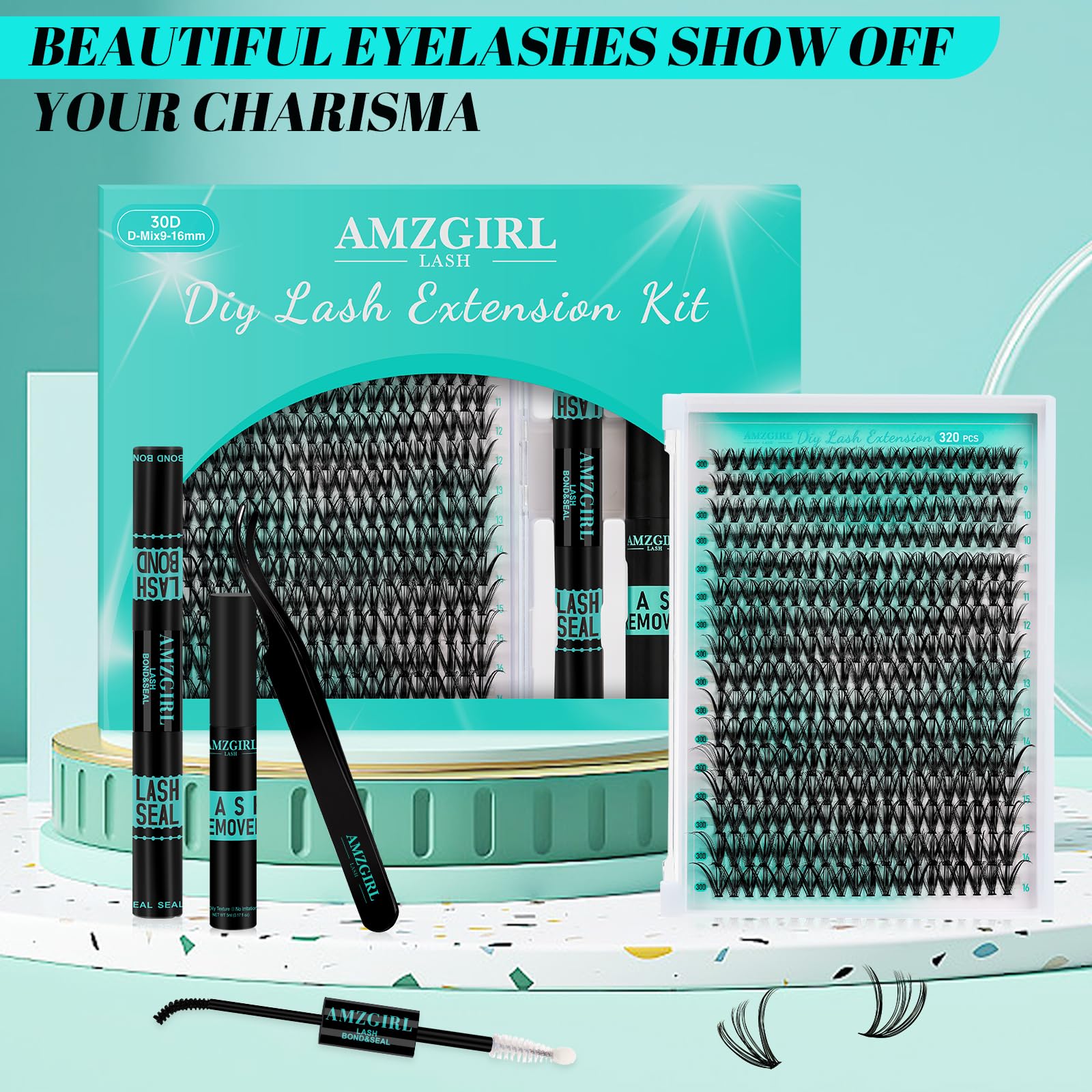 AMZGIRL LASH close-up showing a salon-look result at home.