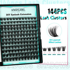 AMZGIRL LASH cluster samples display 3D volume options for dramatic eyes.