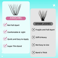 AMZGIRL LASH wispy clusters suitable for daily wear or special occasions.