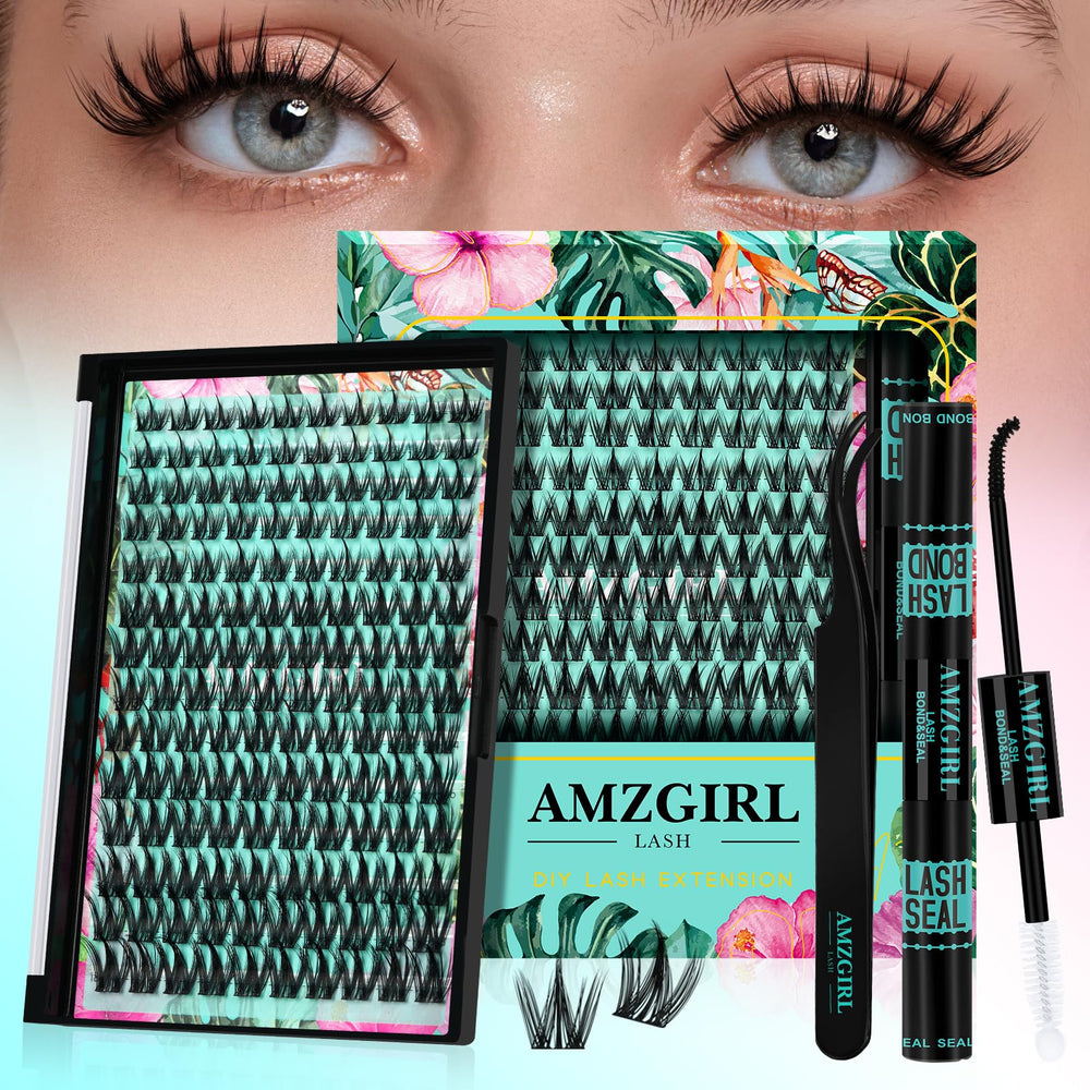 AMZGIRL LASH lash clusters kit 140pcs for easy at-home extension
