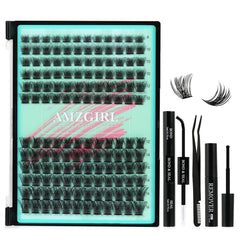 AMZGIRL Lash Clusters Kit 144pcs for at-home diy lash extensions