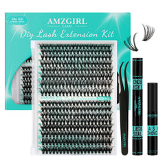AMZGIRL LASH clusters kit with 320 pieces for versatile 9–16mm looks.