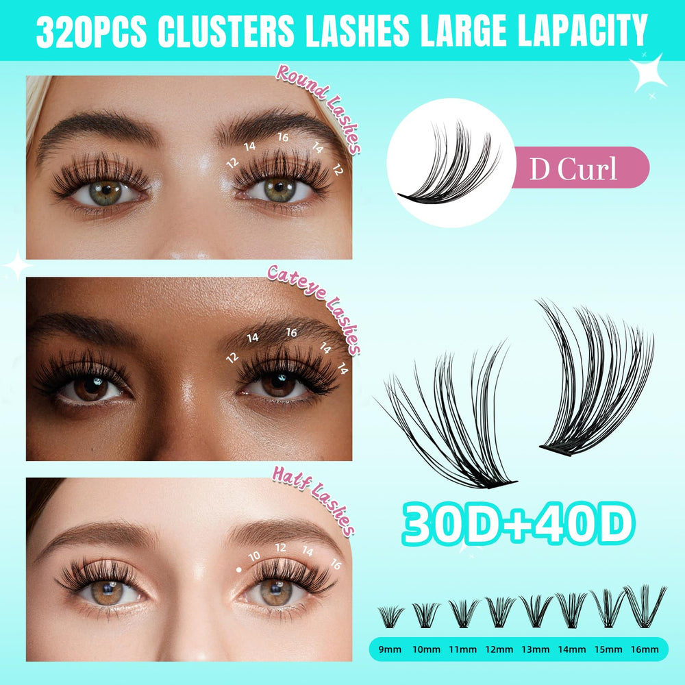 AMZGIRL LASH long-short mix 9-16mm demonstrates versatile length options for different looks
