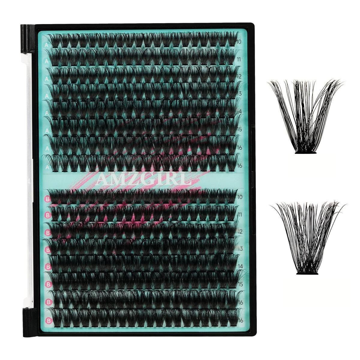 AMZGIRL LASH lash clusters tray with 320 pieces for at-home DIY extensions