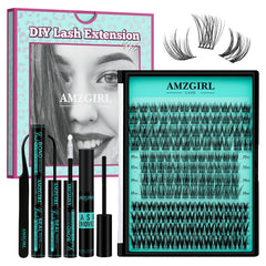 AMZGIRL LASH DIY kit with wispy cluster lashes for at home volume
