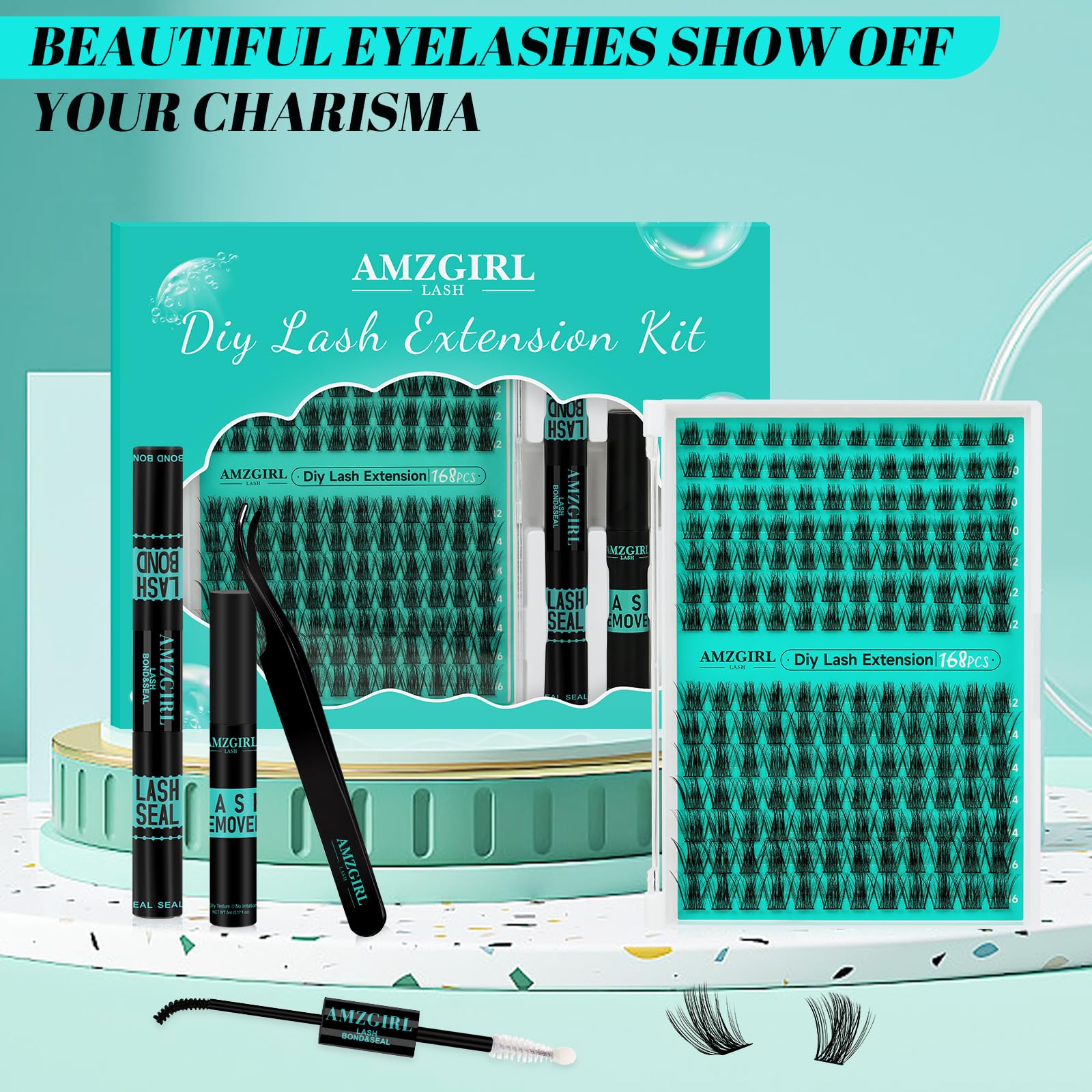 AMZGIRL LASH 45° ergonomic tweezers, effortless control during lash application.
