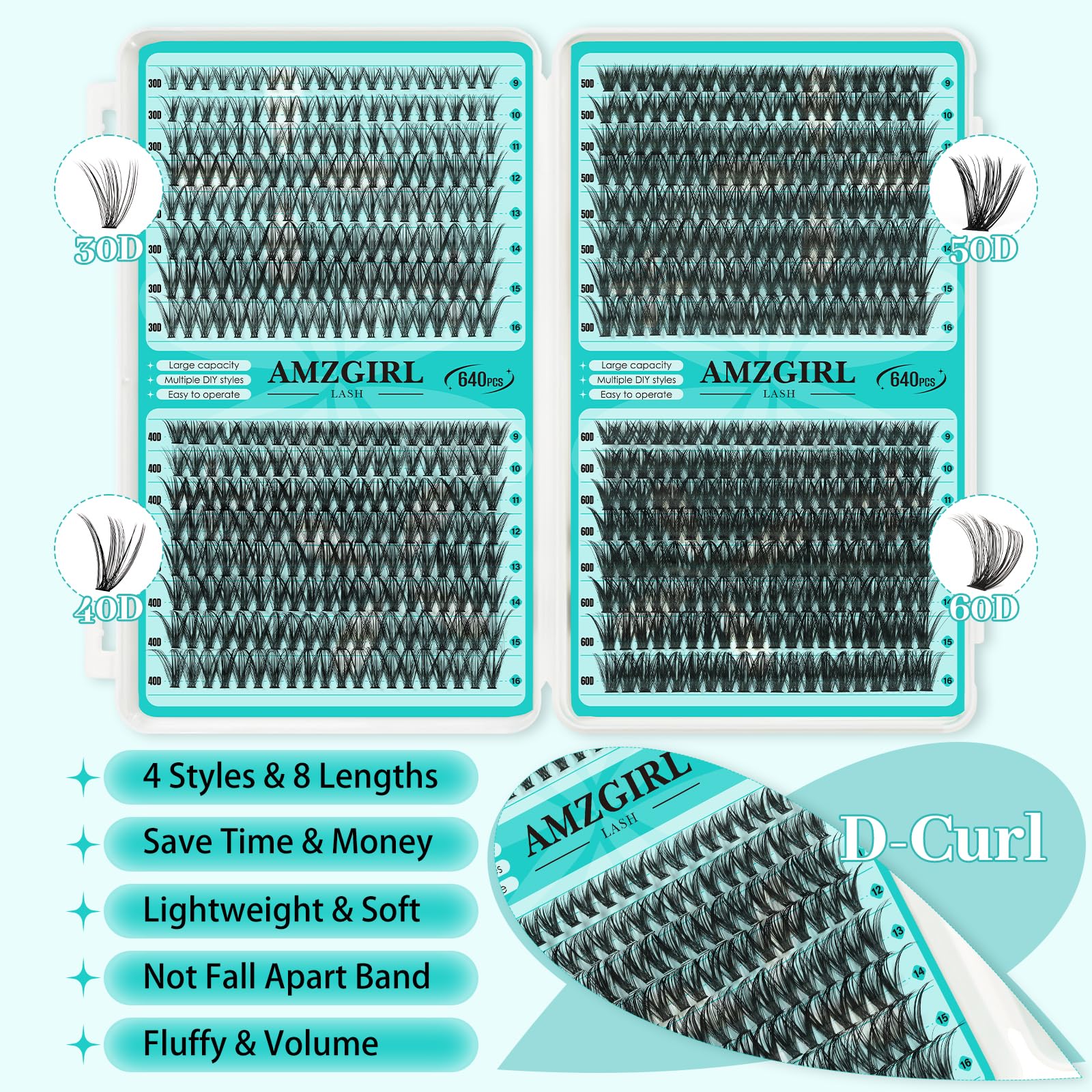 AMZGIRL LASH lengths 9-16mm for customizable volume
