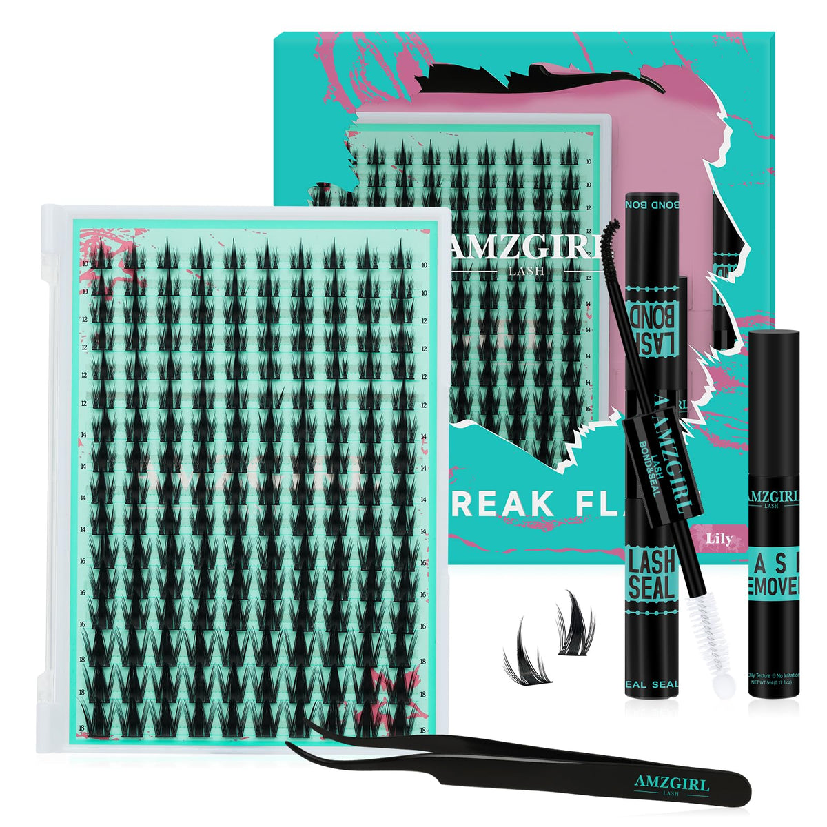 AMZGIRL LASH Lily clusters 160pcs ready for natural to dramatic eye enhancement at home