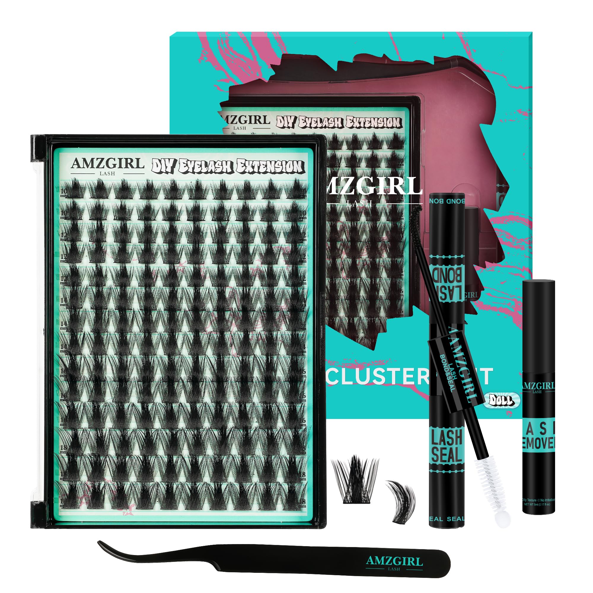 AMZGIRL LASH manga clusters kit 140pcs for anime-inspired wide-eyed looks