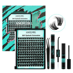 AMZGIRL LASH packaging and kit contents for easy at-home lash extensions.