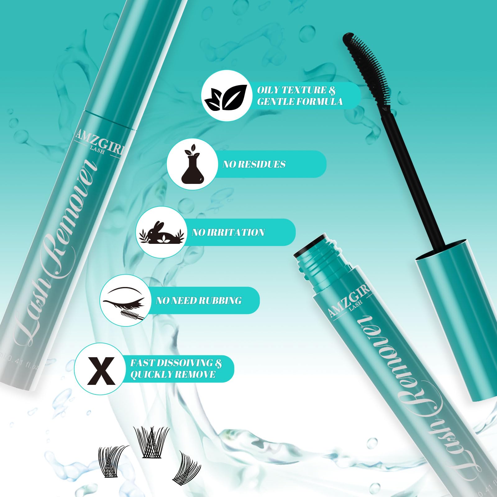 AMZGIRL LASH gentle formula with botanicals for eye comfort