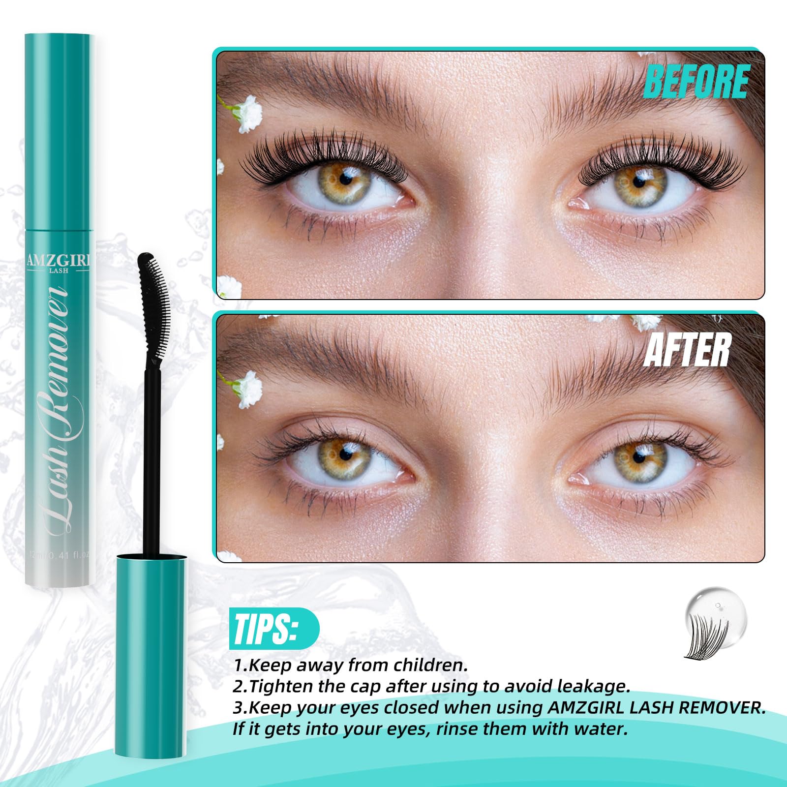 AMZGIRL LASH remover compact size fits in a pocket