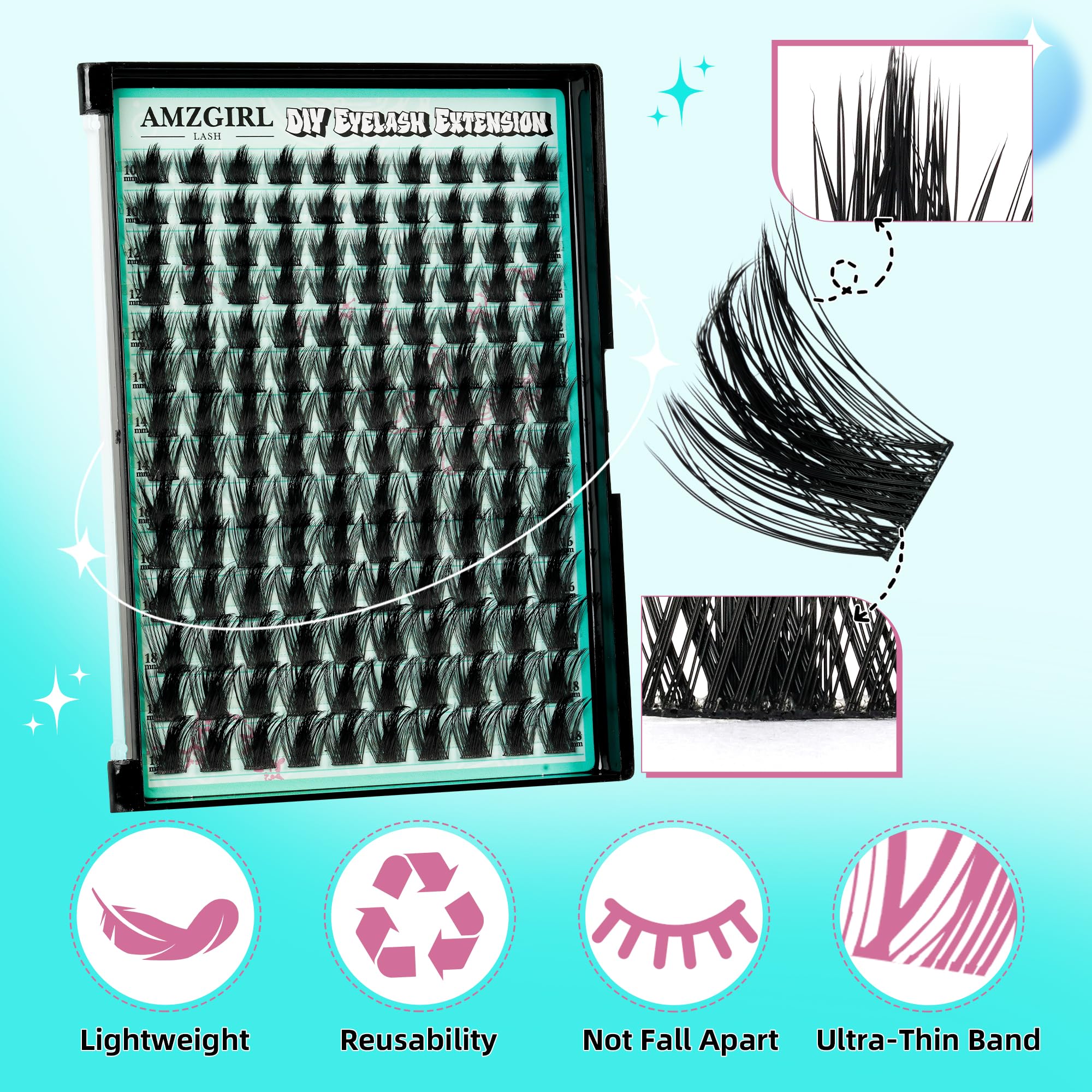 AMZGIRL LASH precision tweezers for accurate cluster placement
