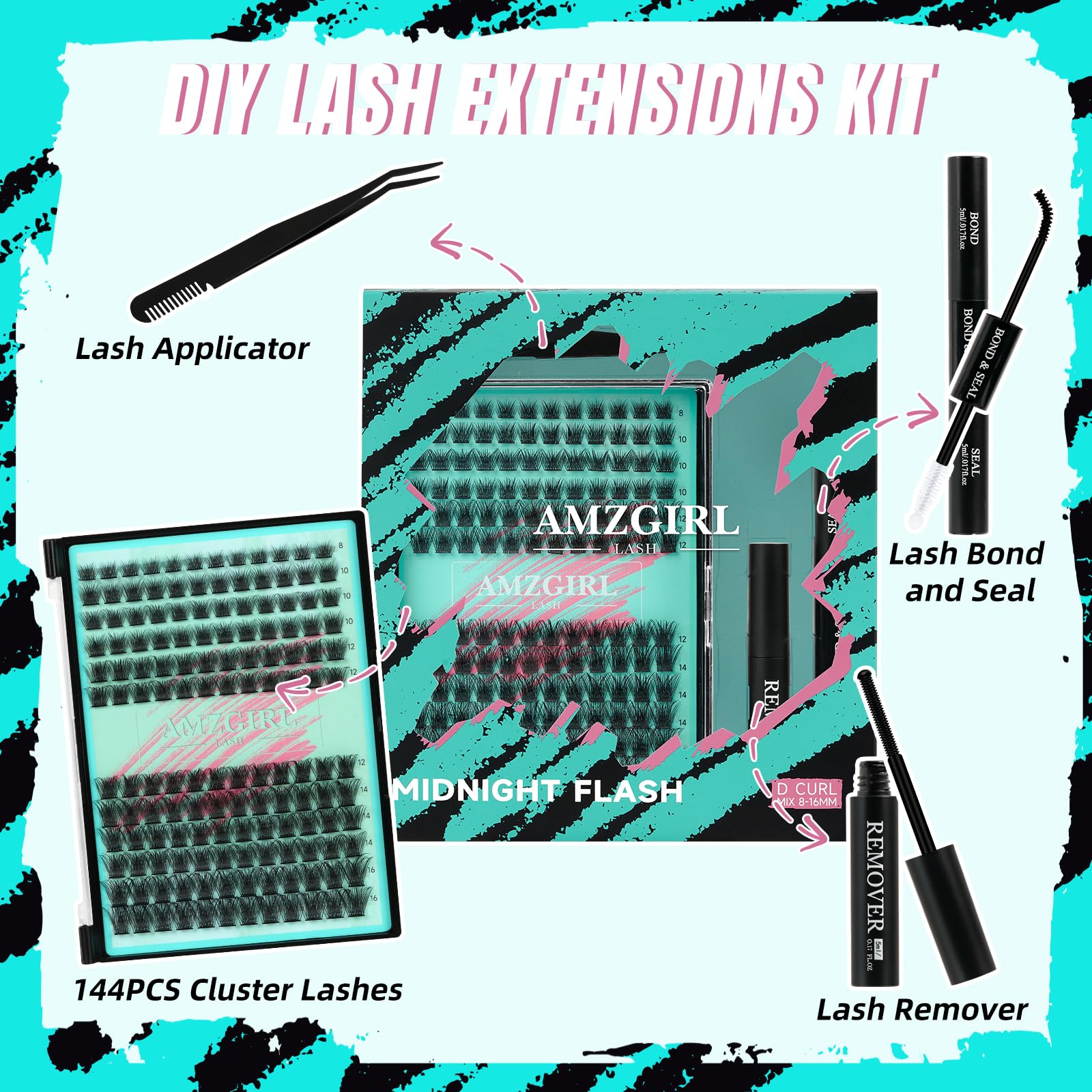 AMZGIRL Lash Tweezers for precise, easy lash application