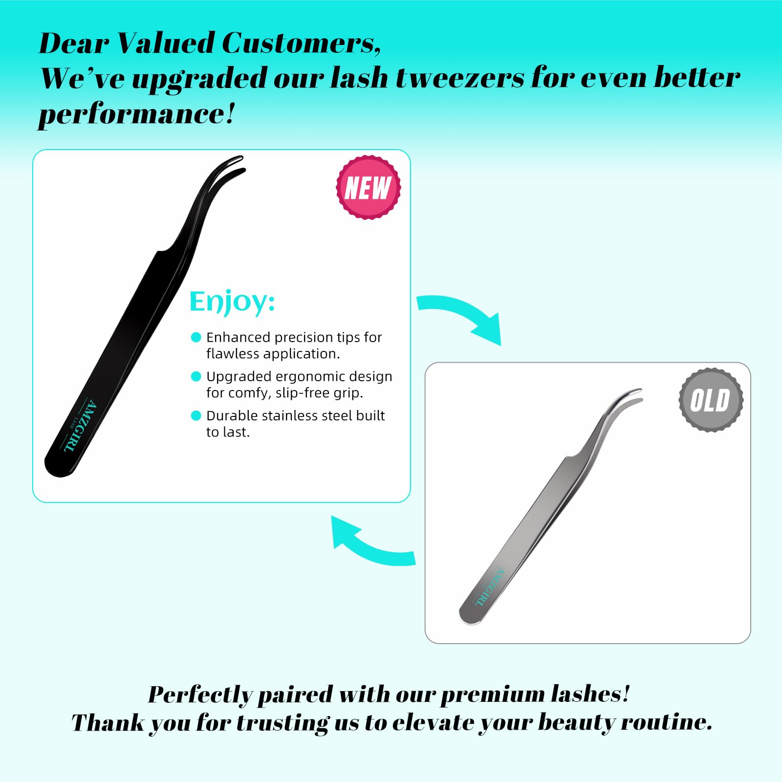 AMZGIRL Varied-length cluster lashes 9-16mm for flexible looks