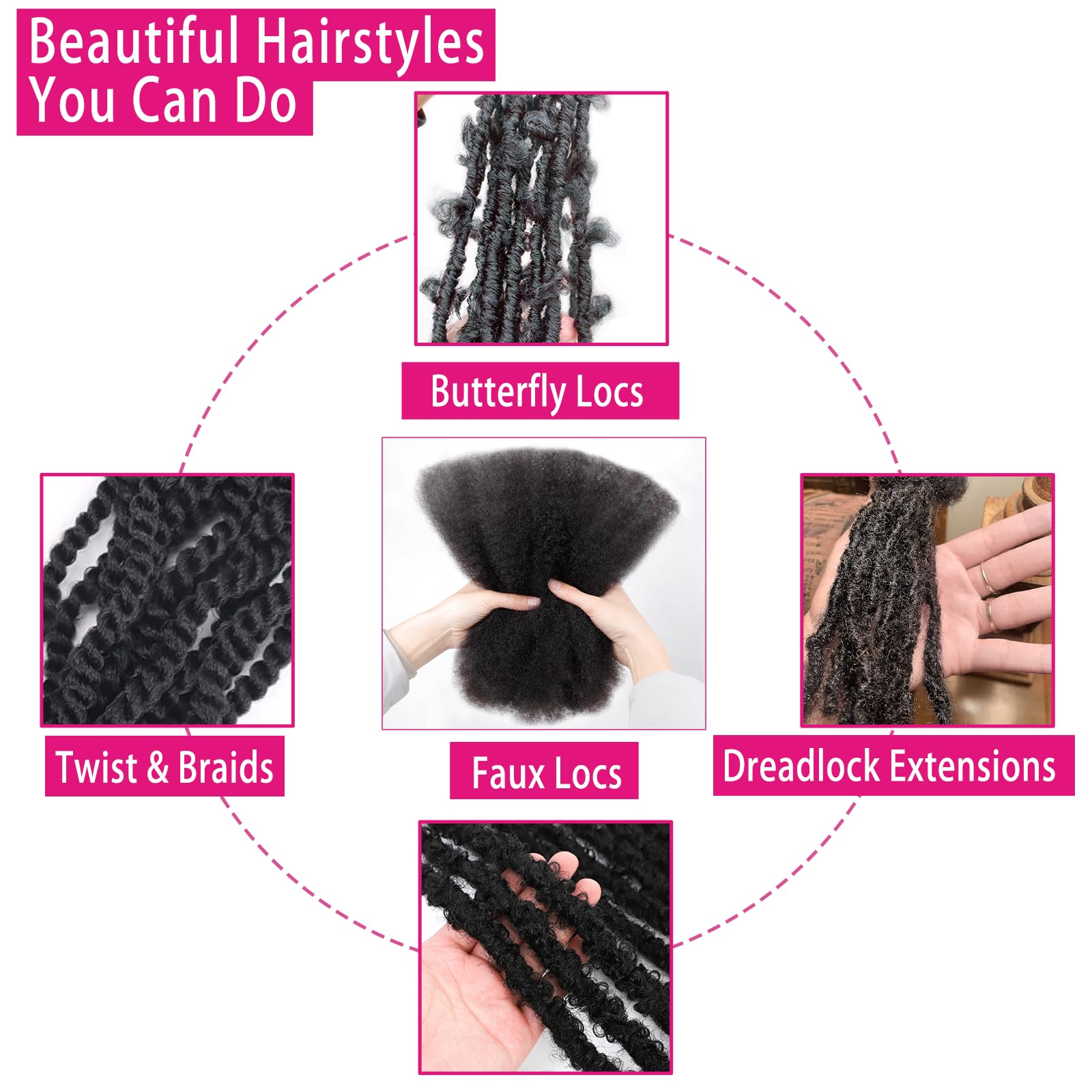 Amzluck Afro Kinky Bulk Hair designed for durability and long-lasting wear.