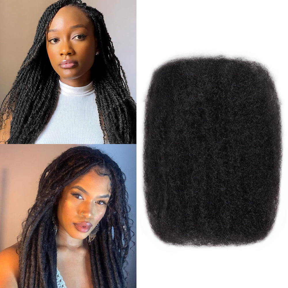 Amzluck Afro Kinky Bulk Hair texture close-up for natural braid volume.