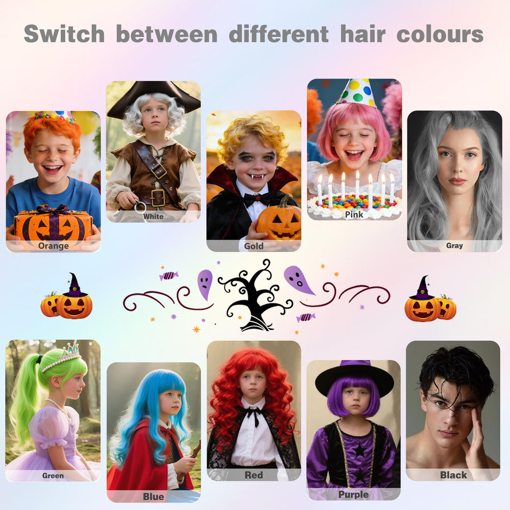 Amzsudy festival and cosplay hair spray for dramatic color accents.