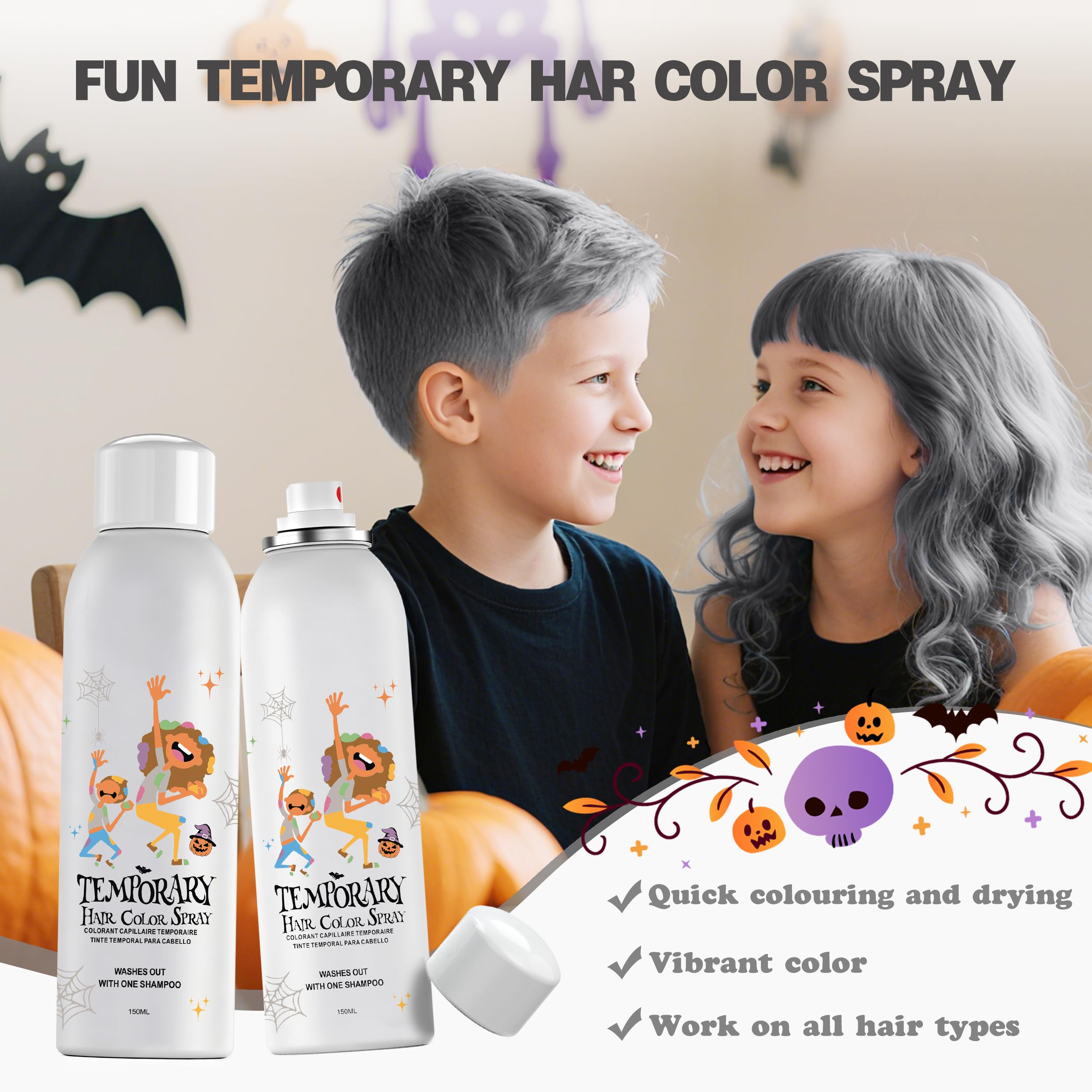 Amzsudy kid-friendly hair dye spray for easy, mess-free color play.