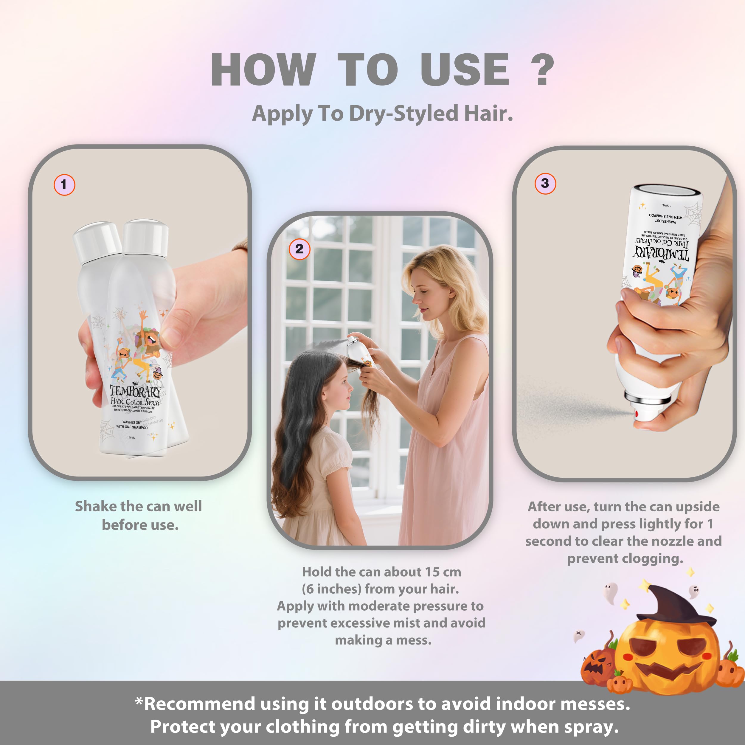 Amzsudy temporary hair color spray for non-permanent, washable styling.